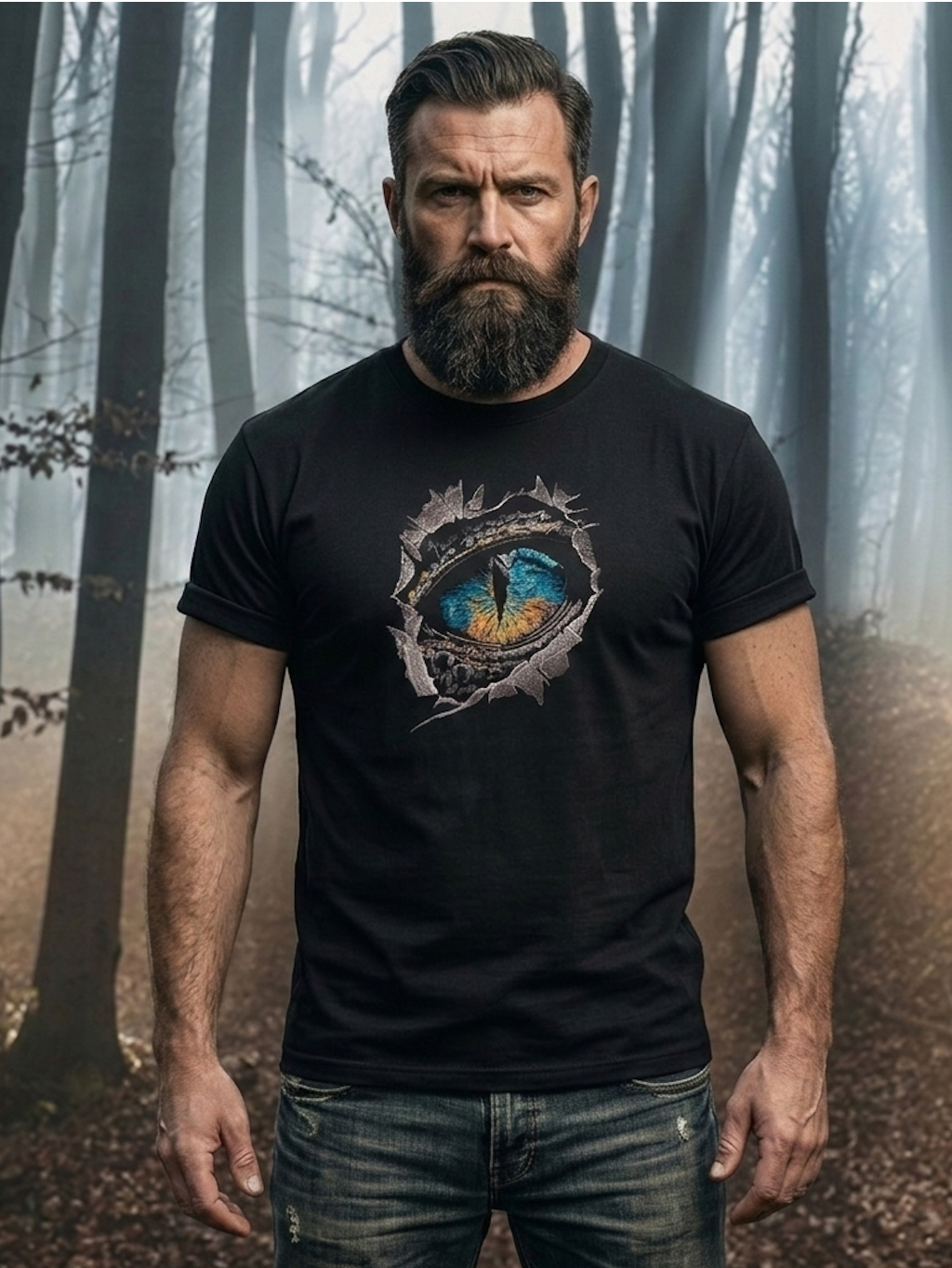 Vysivané tricko Dracie oko